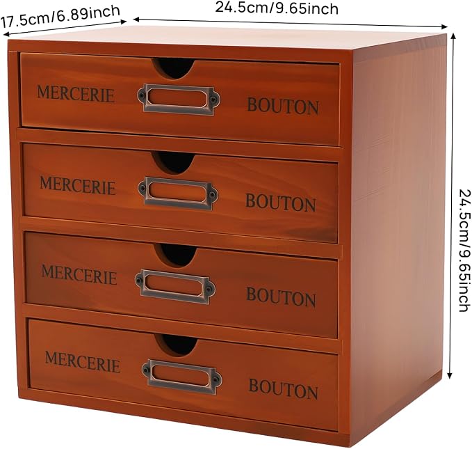 Vintage Wooden Drawers Organizer, 16-Drawer Desktop Storage Box - Image 2