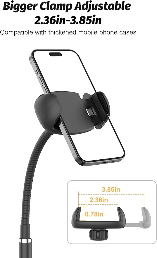 Cell Phone Stand, Adjustable Height & Angle Gooseneck Stand - Image 2