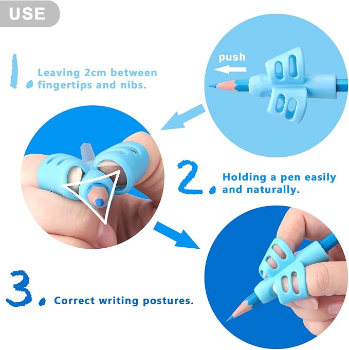 Bribobo 12 Pack Pencil Grips for Kids Handwriting Pencil Grippers, Pencil - Image 3