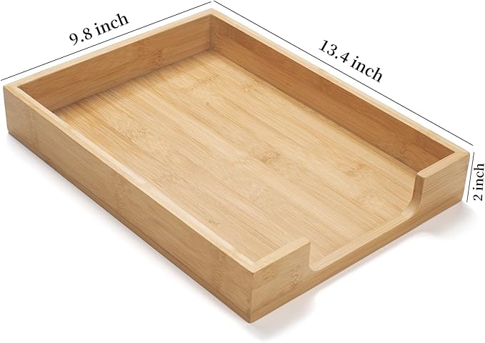 Bamboo Letter Tray, Wood Desk Tray, Wooden Desk Organizer, A4 Paper, Magazine - Image 6
