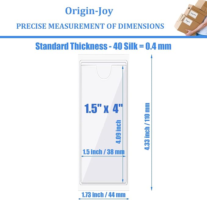 Origin-Joy 25 PCS Self-Adhesive Index Label Pockets - Image 2