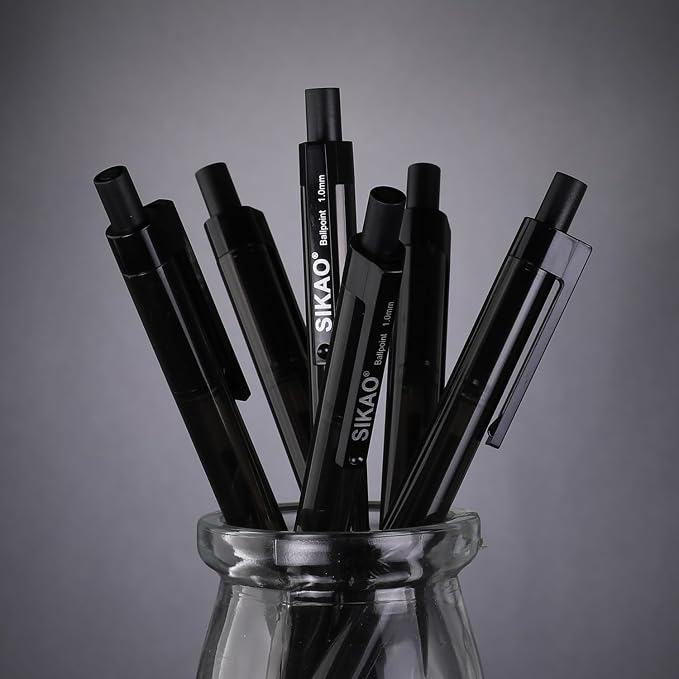 Black Pens Bulk, 60 Pack Retractable Ballpoint Pens Black Ink | Smooth Writing - Image 8