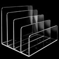 4 Section Acrylic File Organizer, Sturdy File Folder Holder Sorter, Office by Goihgioh