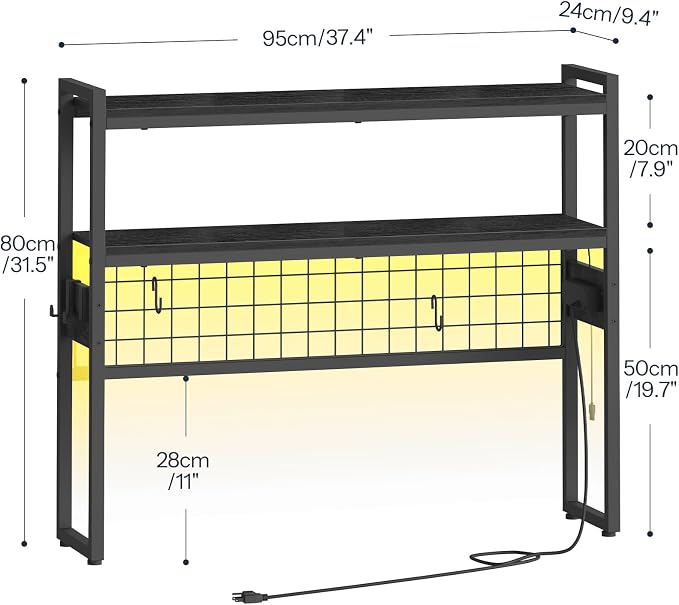 HOOBRO Desktop Bookcase, 37.4" Large Desk Shelf, 2-Tier Desktop Organizer - Image 3