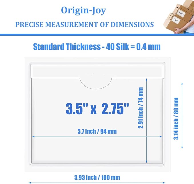Origin-Joy 50 PCS Self-Adhesive Index Label Pockets - Image 2