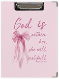 Coquette Pink Bow Christian Clipboard Folio by Unknown