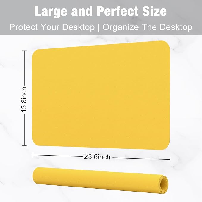 Hsurbtra Desk Pad, 23.6" x 13.8" PU Leather Desk Mat, M Extended Mouse Pad - Image 3