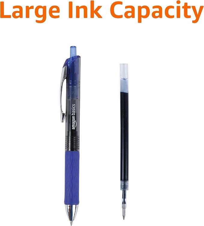 Amazon Basics Retractable Gel Pens, Fine Point 0.7mm, Smooth Writing, No-Smear - Image 5
