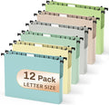 12 Pack Plastic Hanging File Folders, Letter Size Hanging File Folders 2" by PNETTCO