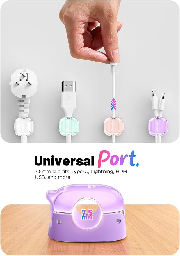 8 Pack Cable Clips, Cord Organizer Cute Spring Cord Holder - Image 4