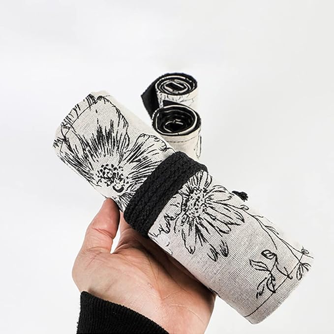 DIYOMR 24/36/72 Slots Pencil Wrap Pencil Rolls, Artist Colored Pencils Roll Up - Image 8