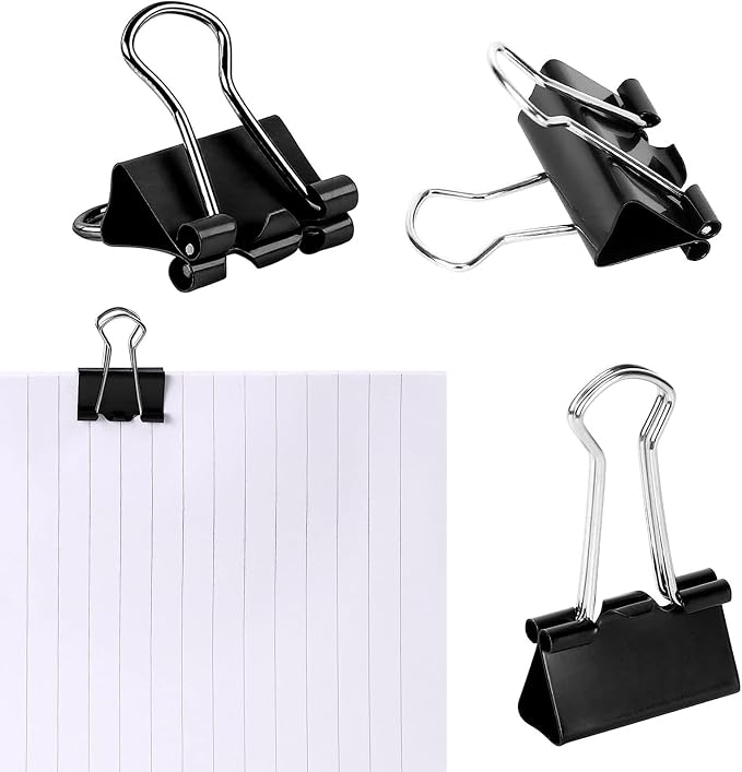 SANNIX 150 PCS Mini Binder Clips, 5/8 inch 15mm Binder Clips Black Paper Clamps - Image 3