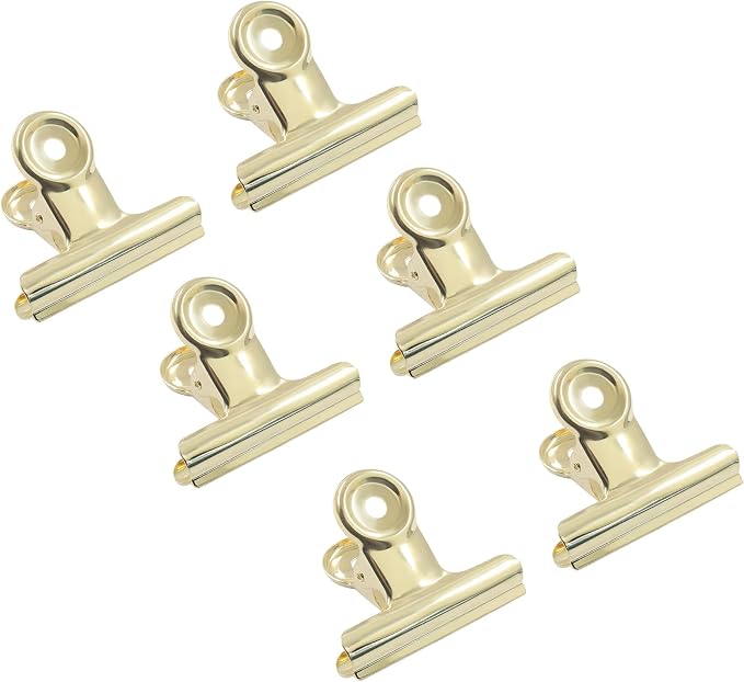 10 Pack Antique Gold Bulldog Clips - 50mm Small Metal Paper Clips Clamps - Image 2
