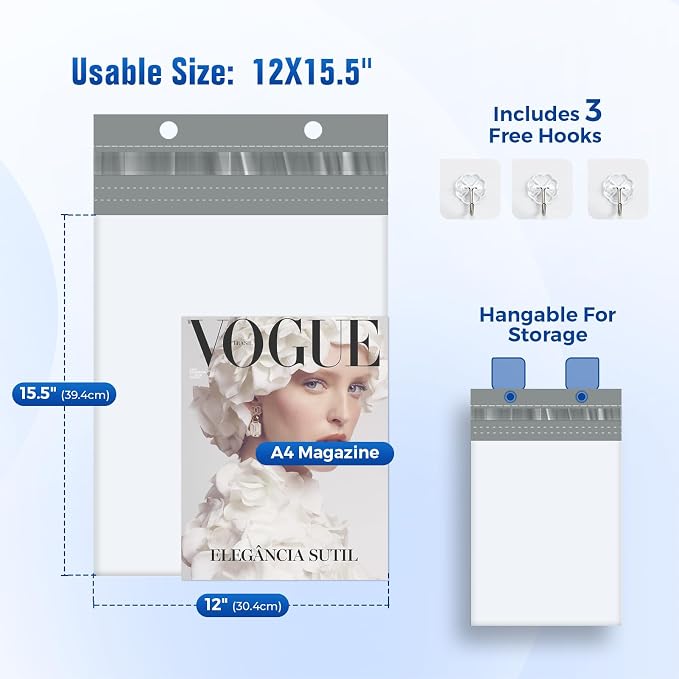 Fuxury Poly Mailers 12x15.5 100PC Shipping Bags - Image 2