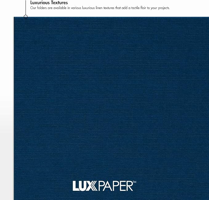 LUXPaper 9.5" x 12" Certificate Holders | Nautical Blue Linen | 100lb. Cover | - Image 6