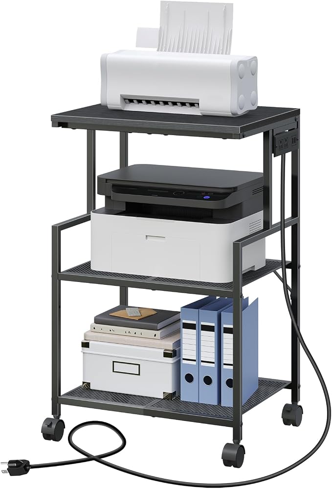 MAHANCRIS Mobile Printer Stand, 3-Tier Industrial Printer Cart - Image 9