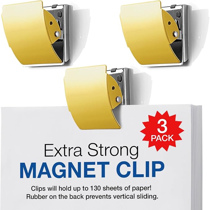 Plus Extra Strong Magnetic Clips, Large Yellow by Plus