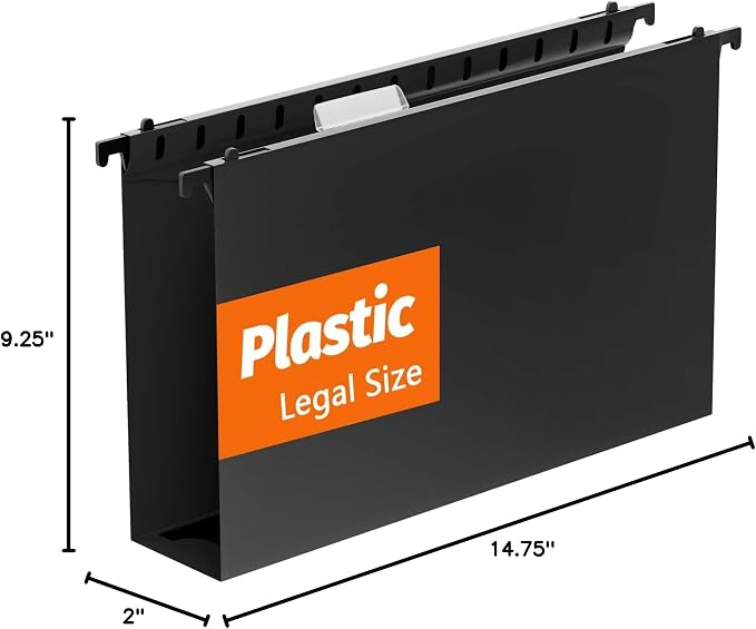 SHUTEX Extra Capacity Legal Size Plastic Hanging File Folders, 12 Pack - Image 8