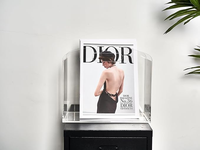 Magazine Rack - Clear Acrylic Magazine Holder, Acrylic Newspaper Stand Organizer - Image 8