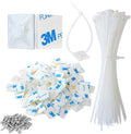 3/4" Strong Back-Glue Self Adhesive White Cable Zip Tie Mounts 100pcs by XHF