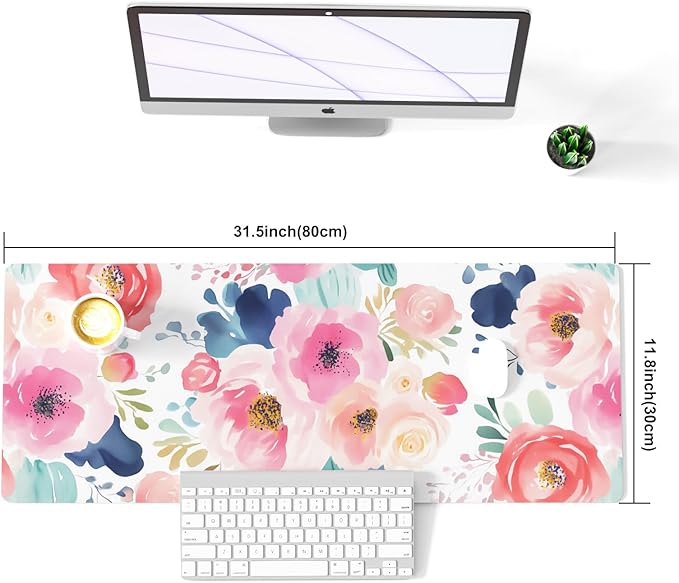 Colorful Star Large Mouse Pad, Women Girls PU Leather Waterproof Gaming Mousepad - Image 5
