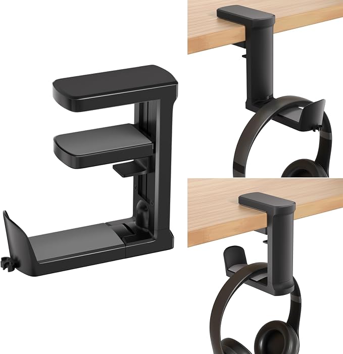 Headphone Hook - Adjustable Clamp-on Headphone Holder, Under Desk Gaming by Unknown