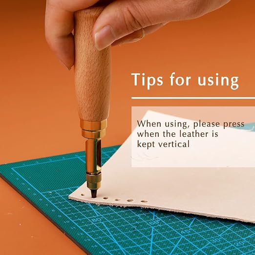 TLKKUE Adjustable Leather Hole Punch Automatic Screw Hole Punch Tool - Image 6