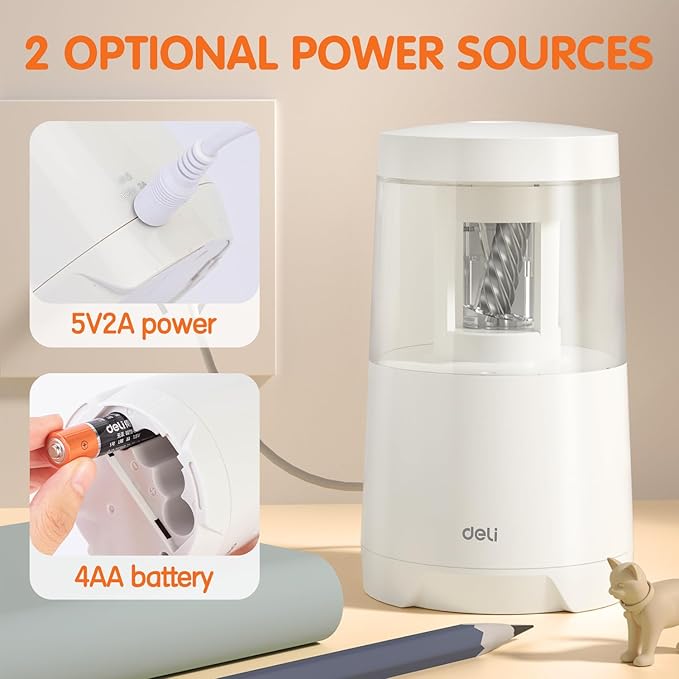 Deli Electric Pencil Sharpener, Automatic Pencil Sharpeners - Image 4
