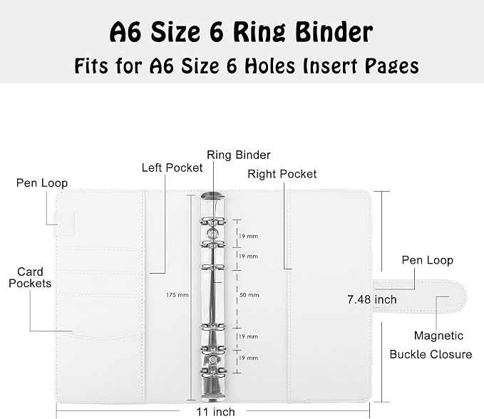 Antner A6 Binder 6 Ring Refillable Notebook Budget Planner - Image 2