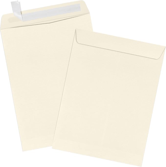 LUXPaper 9 x 12 Open End Envelopes | Peel & Press | Natural Linen | 80lb. Text - Image 3