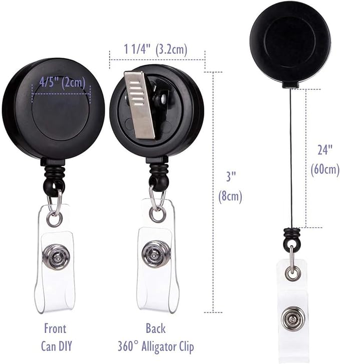 QREEL - 25 Pack - Retractable ID Name Badge Holder Reels - Image 2