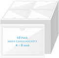 40 Pack Clear Self-Adhesive Pockets, PVC Label Holders by Joyberg