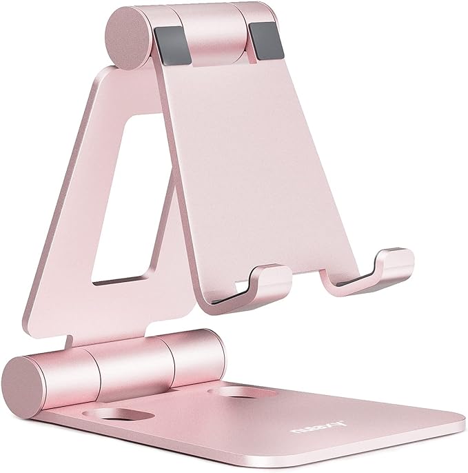 Nulaxy Dual Folding Cell Phone Stand, Fully Adjustable Foldable Desktop Phone by Nulaxy