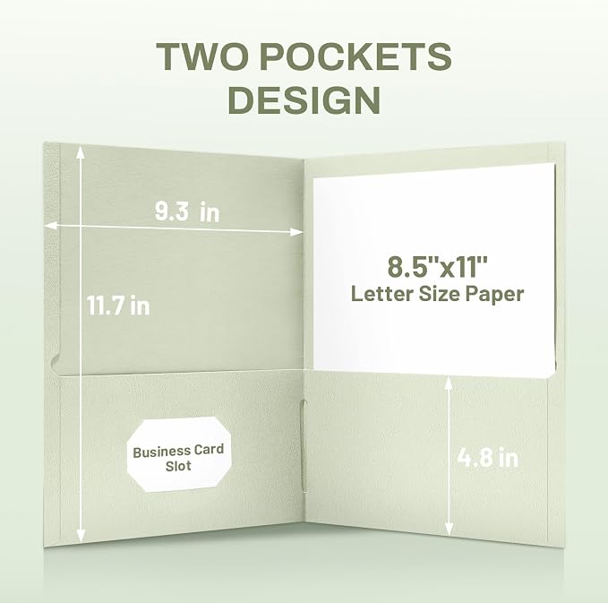 SUNEE Folders with Pockets, 2 Pocket Folders Fit Letter Size, Paper File Folder - Image 4