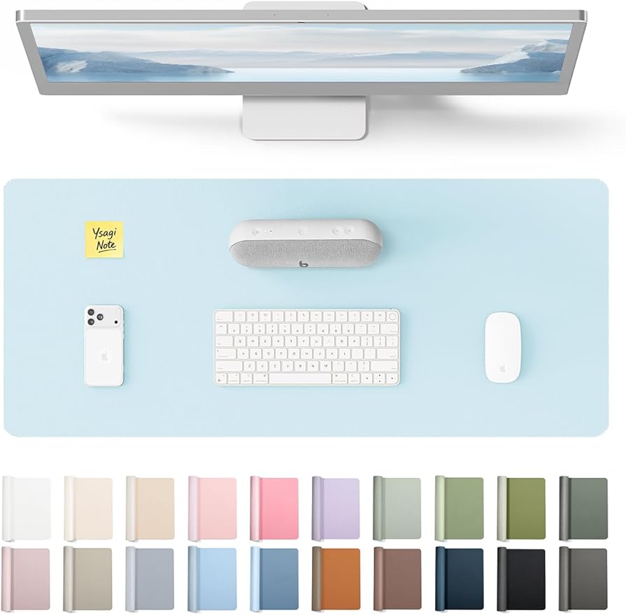 YSAGi Leather Desk Protector, Office Mat, Large Mouse Mat, Non-Slip PU Leather by YSAGi