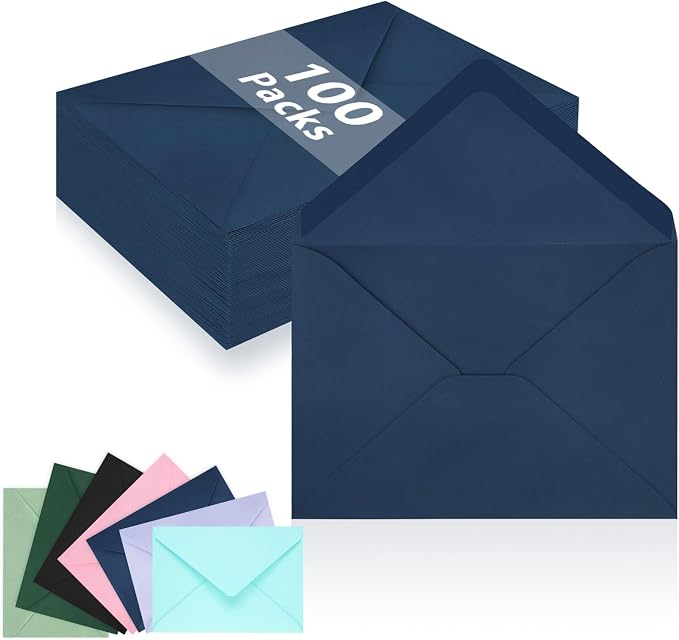 100 Pack A7 Envelopes, 5.24 x 7.24 in Envelopes by LIKAJON