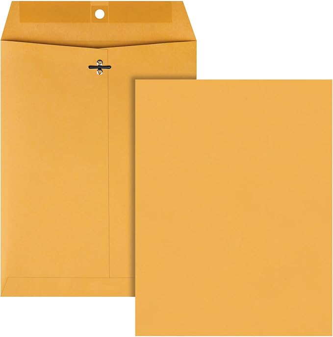 Quality Park 8-3/4 x 11-1/2 Clasp Envelopes, Clasp and Gummed Closures by Quality+Park