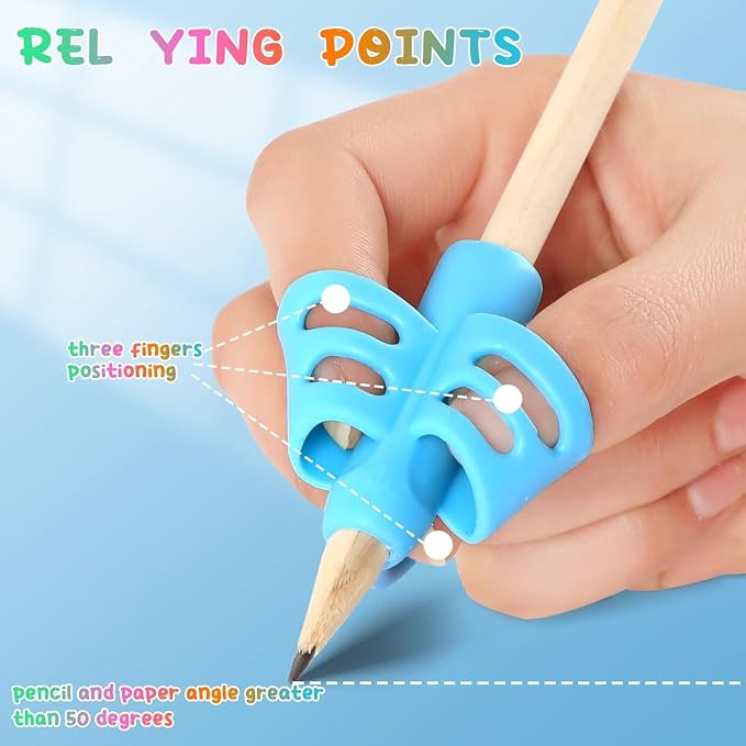 SANNIX 8 Pack Pencil Grips for Handwriting, Pencil Holder Grip Posture - Image 4