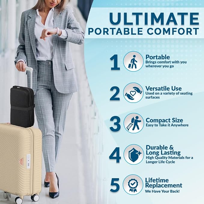 ComfiLife Ergo-Gel Airplane Seat Cushion – Travel Seat Cushion – Compact - Image 2