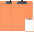 FRETONBA Orange Clipboard with Pen Holder, 2 Pack Plastic Clipboard with Low by FRETONBA