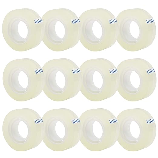 OWLKELA 12 Rolls Transparent Tape Refills, All-Purpose Transparent Glossy Tape by OWLKELA