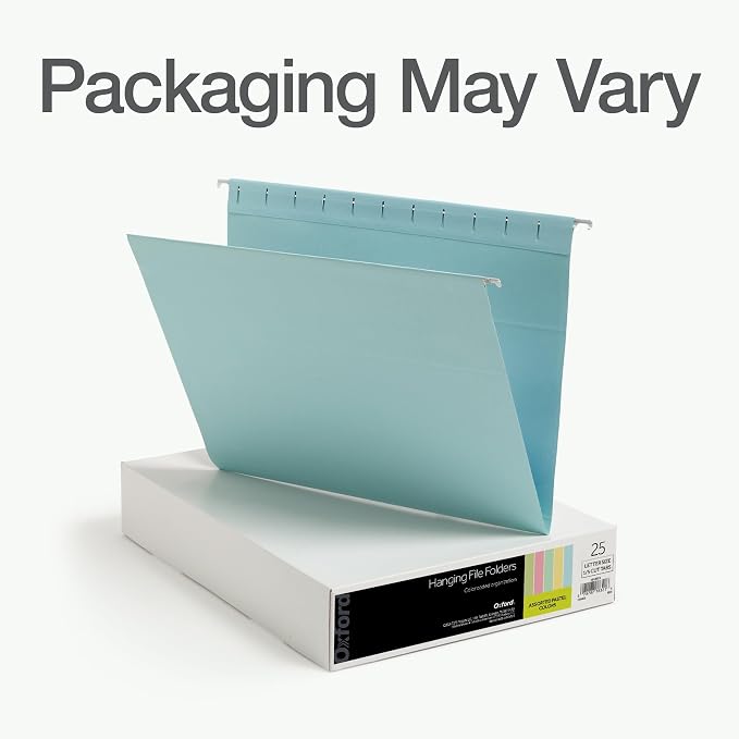 Oxford Hanging File Folders, 25 Pack, Letter Size, 5 Pastel Colors, 5 Tab - Image 7