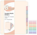 SKYDUE Plastic 8-Tab Dividers fit Letter Size, Pastel Color | 1 Set, Big Tab by SKYDUE