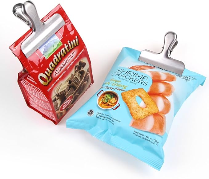 MORSLER Chip Clips & Stainless Steel Heavy-Duty Food Bag Clips 8 Packs - Image 3