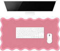 Hahafelt Scalloped Desk Mat Large Desk Pad Cute Coquette Table Mat Back to by Hahafelt