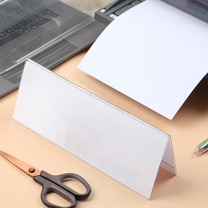 Vicenpal Acrylic Name Plate for Desk, PVC Names Tent Card Holder, Table Sign - Image 4
