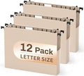 12 Pack Letter Hanging File Folders, Plastic Filing Folders Hang, Extra by PNETTCO