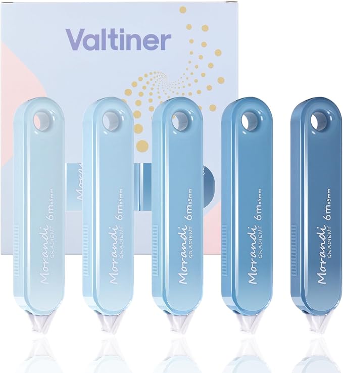 5-Piece Correction Tapes, Aesthetic Cute White Pull Out Tape, Quick Dry by Valtiner