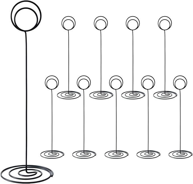 Hoewina 10Pcs Place Card Holder, Table Number Holders, Wire Picture Holder by Hoewina