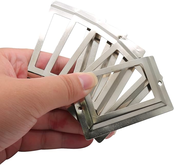 Piutouyar 24Pcs Tag Label Holder Antique Label Holder 80mm x 50mm Metal Name - Image 4